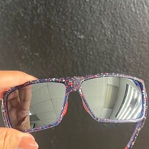 Costa Blue and Red Speckled Sunglasses